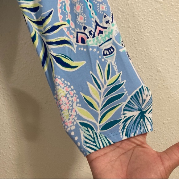 Lilly Pulitzer Dress Jessalynne Wrap Romper Blue Peri Lapis Lanterns Medium - Picture 7 of 16